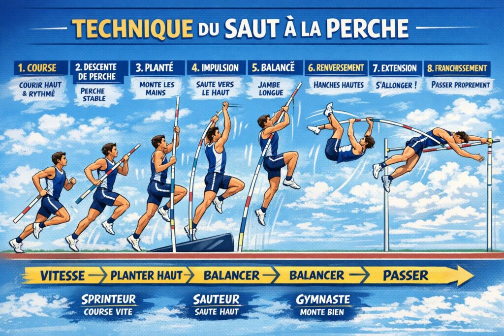 1 saut à la perche inspiré de Armand Duplantis