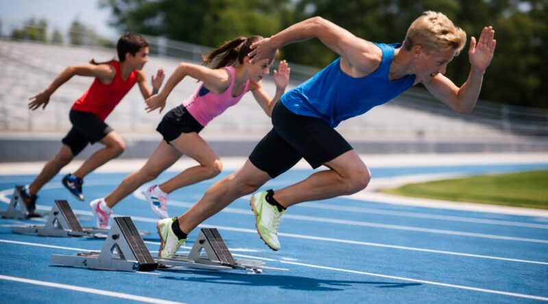 Course effrénée sur la ligne de départ