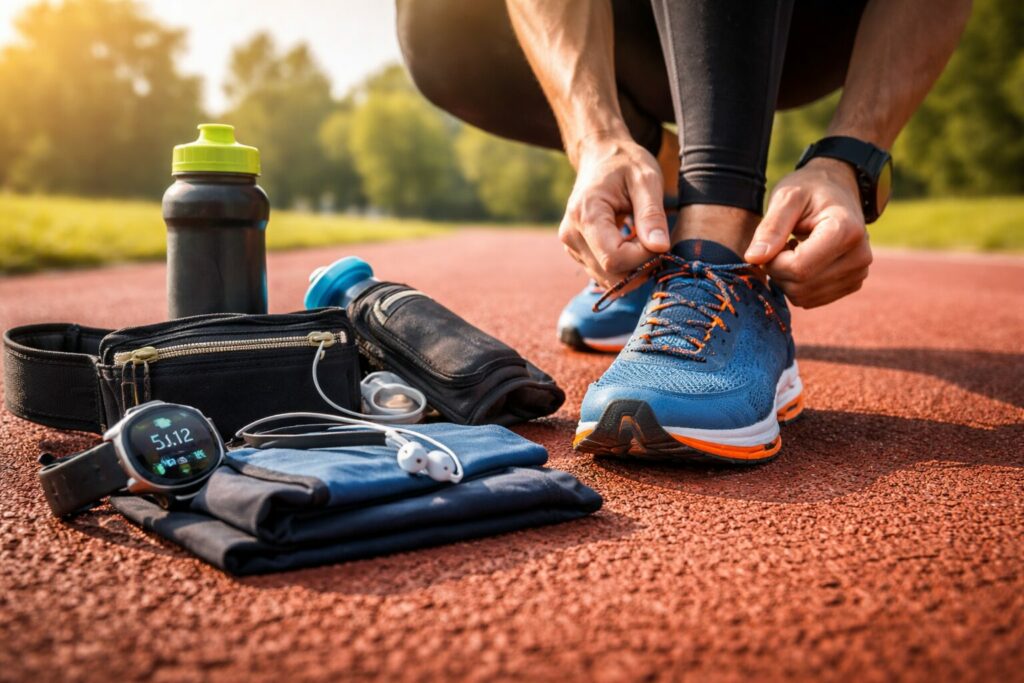 Préparation matinale pour une course
