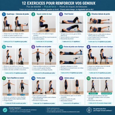 12 exercices pour renforcer les genoux : simples et efficaces
